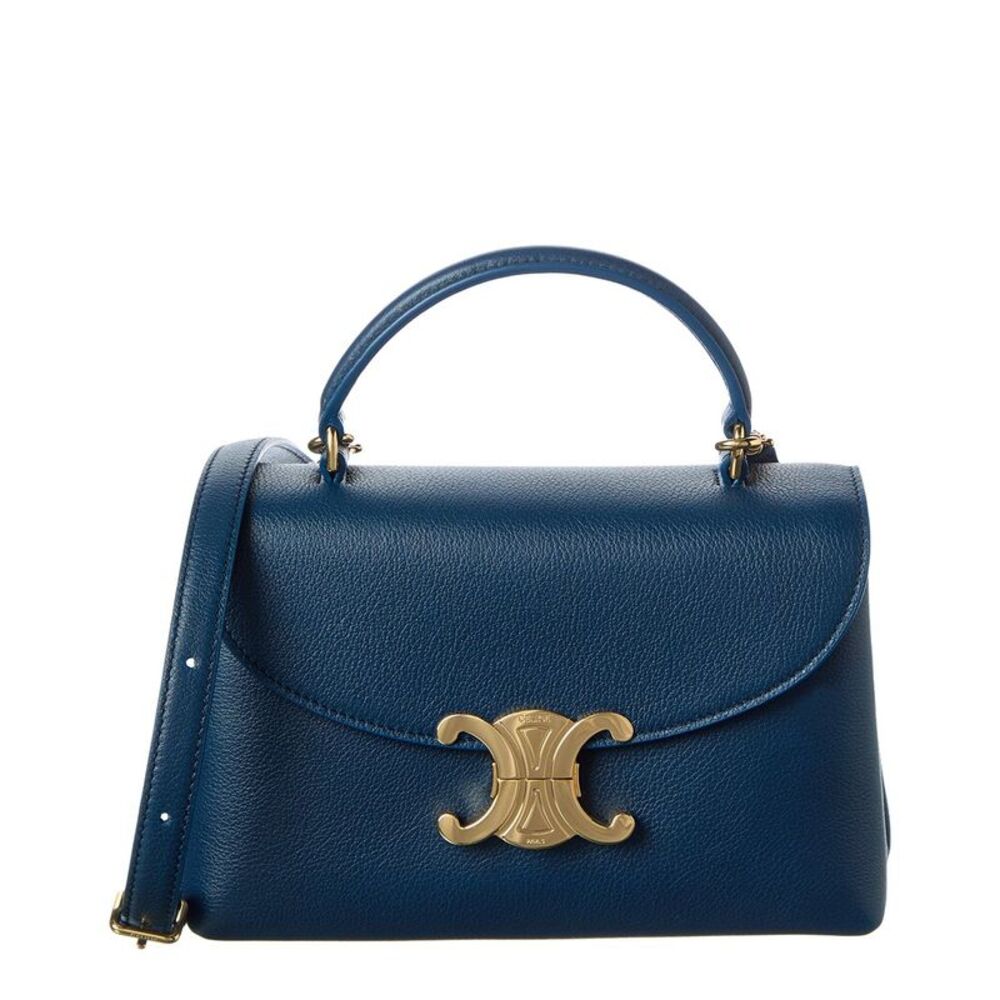 Celine Teen Nino Leather Satchel, Blue